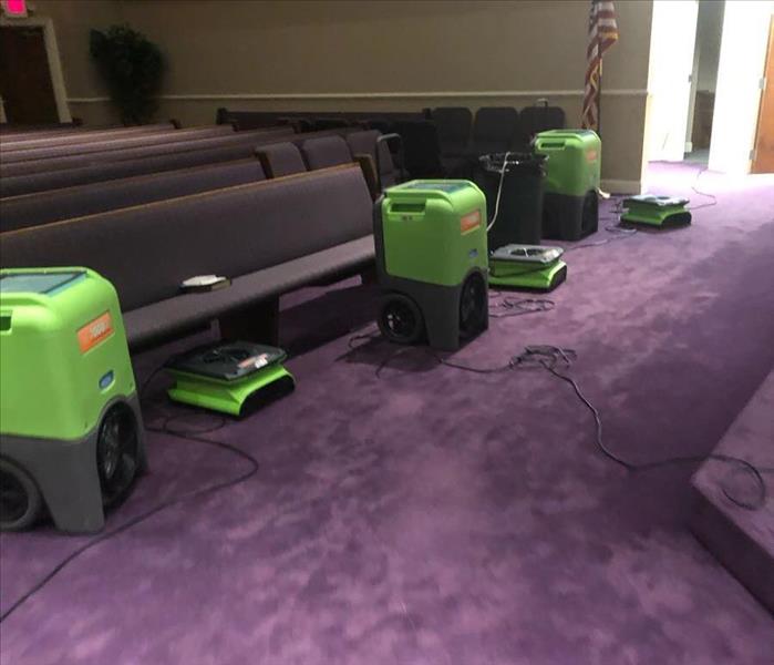 SERVPRO dehumidifiers and air movers